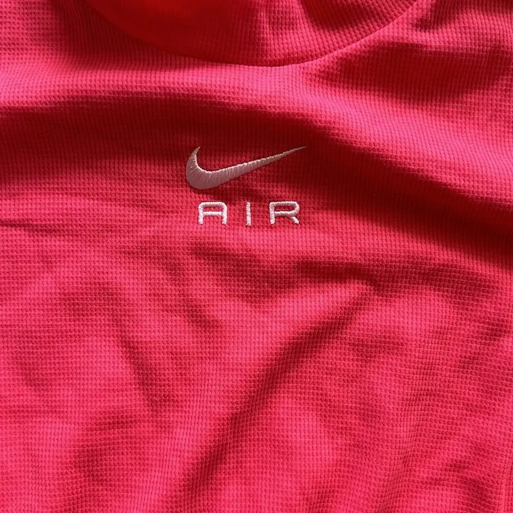 Nike Air Cropped‎ Waffle Knit Long Sleeve Shirt Pink Girls XL Mock Neck